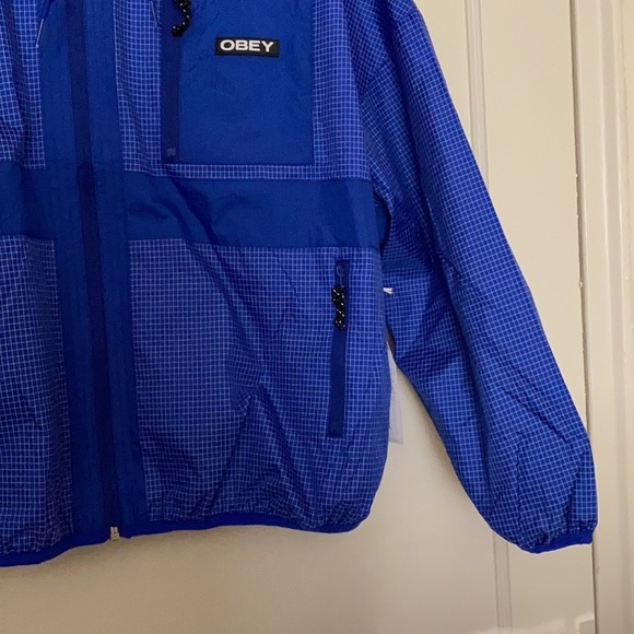 NWT Obey riverbed colbalt blue hooded jacket sz: S - Picture 4 of 11